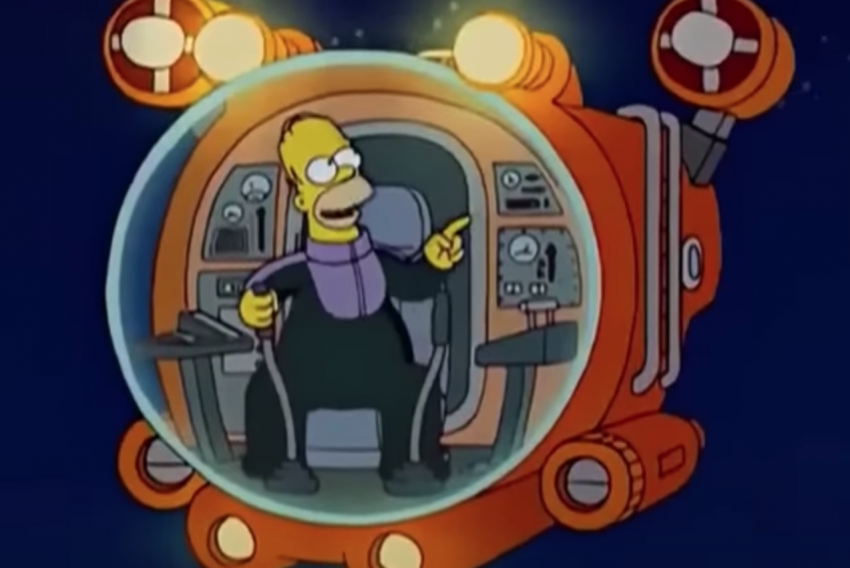 Em outro episódio, a bordo de um submarino, Homer fica preso em corais e seu suprimento de oxigênio começa a se esgotar.