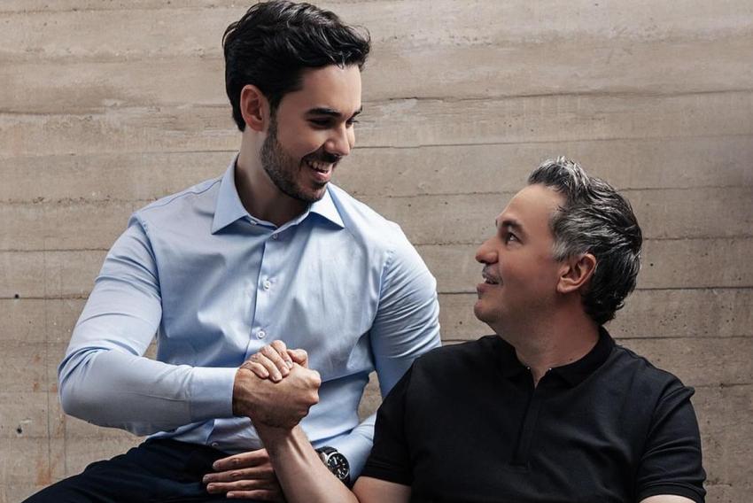 Rafael Patrocínio e o filho João Victor estrelam a campanha do Dia dos Pais de uma loja de roupas masculinas