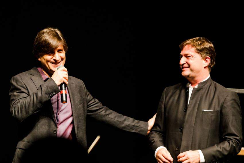 O compositor Alexandre Guerra e o maestro Knut Andreas