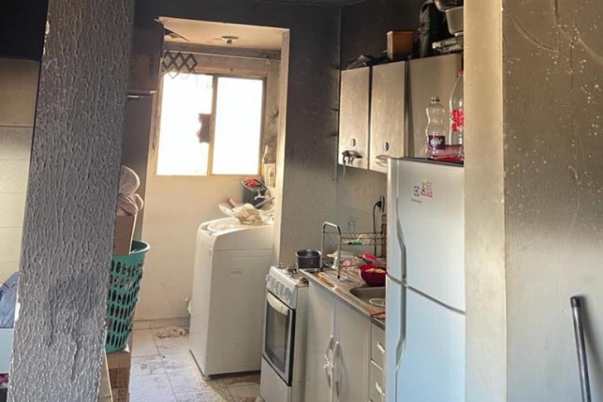 A Defesa Civil interditou o apartamento 32 do bloco 12 do condomínio