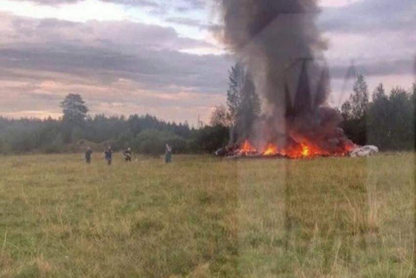 Imagem da queda do avião na Rússia