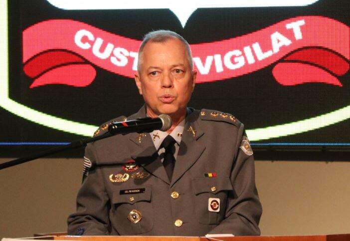 Coronel PM Hudson Covolan, comandante do CPI-4, ressaltou os valores da Polícia Militar (crédito: Larissa Bastos)