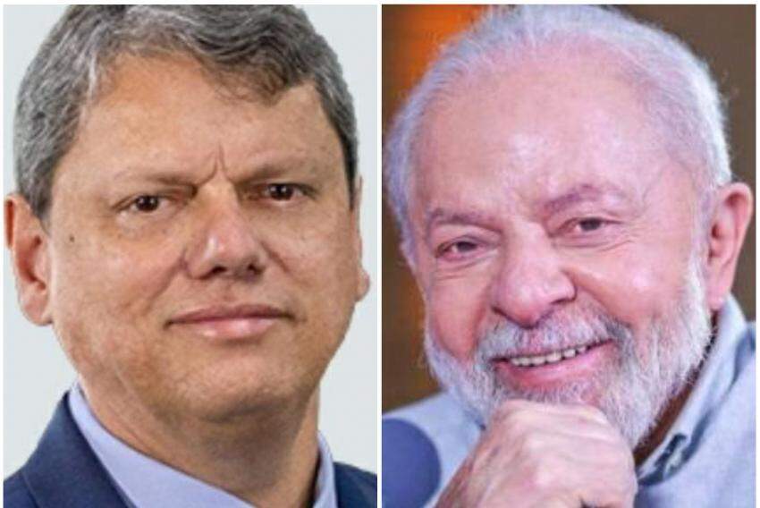 Tarcísio (à esquerda) é bem avaliado em Franca na pesquisa GCN/Sampi/Paraná Pesquisas, Lula nem tanto
