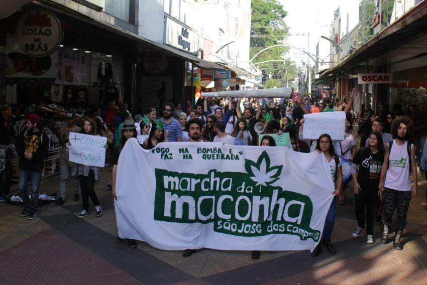 Registro feito na edição de 2016 da Marcha da Maconha em São José