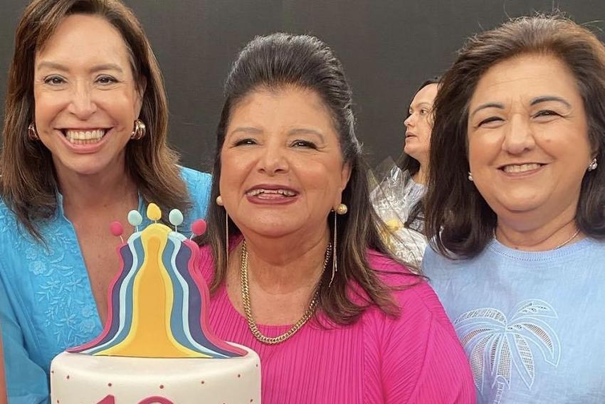 Eliane Querino e Dora Bittar, coordenadoras do grupo Mulheres do Brasil – Franca, com Luiza Trajano