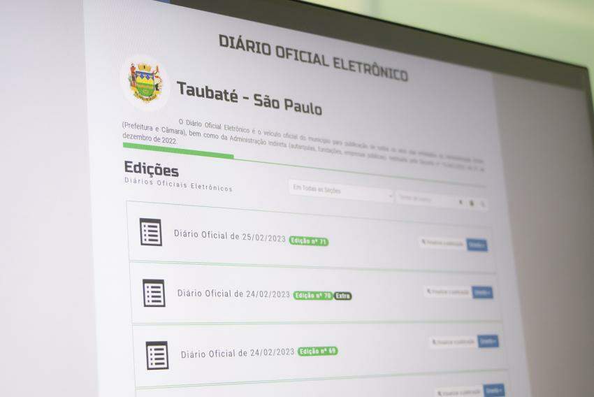 Diário oficial eletrônico foi criado por decreto no fim de 2022