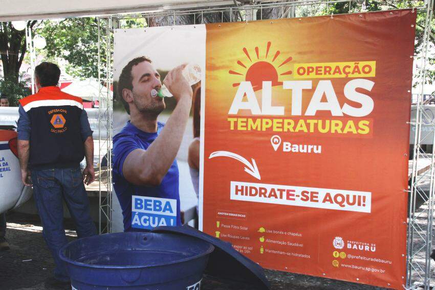 Ponto de hidratação ficará na Praça Rui Barbosa, no centro de Bauru