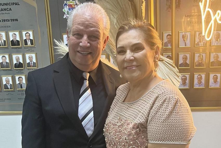 Samuel Abreu de Freitas com a diretora executiva da prestigiada Med Clin, Noedi Martins de Freitas