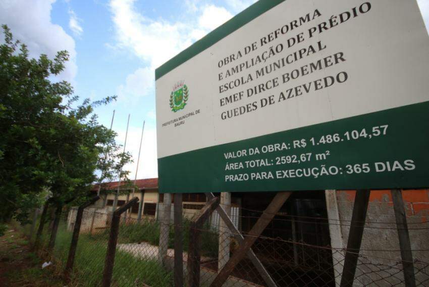 Prazo final para término das obras na Emef Dirce Boemer Guedes de Azevedo foi em maio de 2021; governo municipal rescindiu o contrato na época