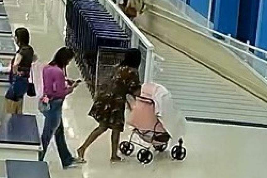 Mulheres pegaram carrinho de bebê e, na sequência, começaram a furtar os produtos da loja 