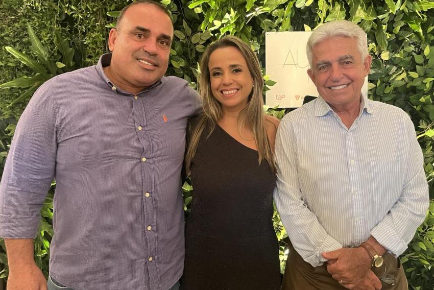 Túlio Pagano (Tap Construtora), Raquel Pagano e Armando Pagano (diretora comercial e fundador da Pagano Construtora)