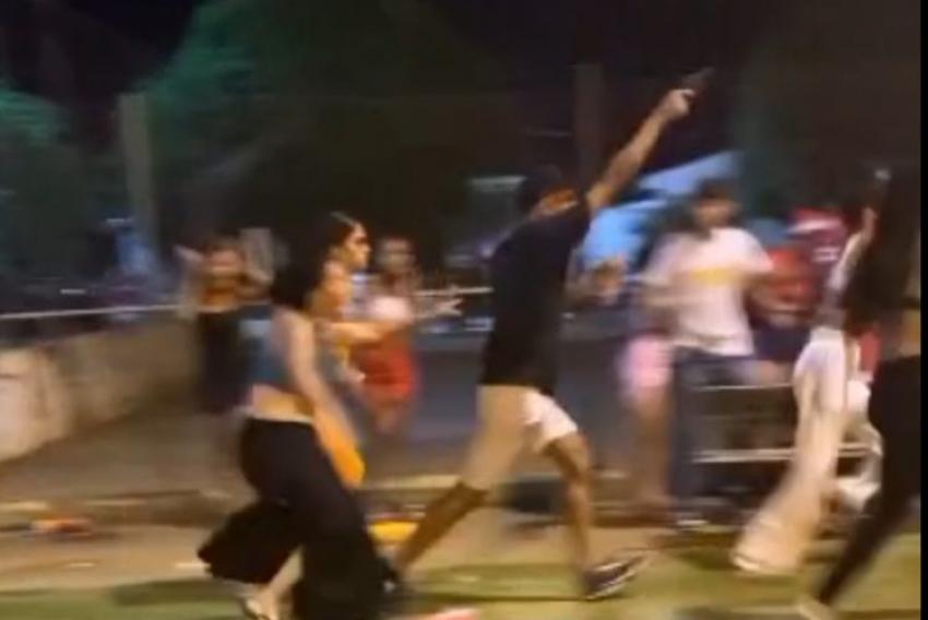 Vídeo mostra briga generalizada e tiro para o alto na região de Franca