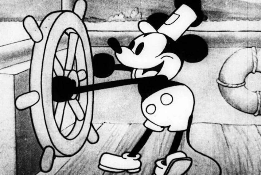 Desenho da Walt Disney Company no curta O Vapor Willie (1928) 