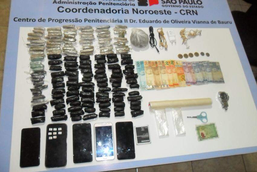 Entorpecentes, eletrônicos, acessórios e dinheiro foram encontrados com presos do CPP-2