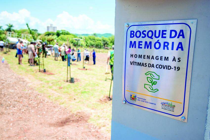 Familiares e amigos das vítimas plantaram 48 mudas de árvores nativas no Bosque dentro do Parque da Cidade