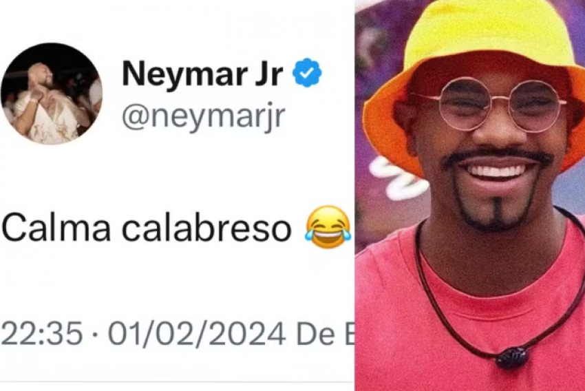 Neymar entrou na onda do meme 'calma, calabreso', que viralizou nesta semana após ser usado por Davi no BBB 24