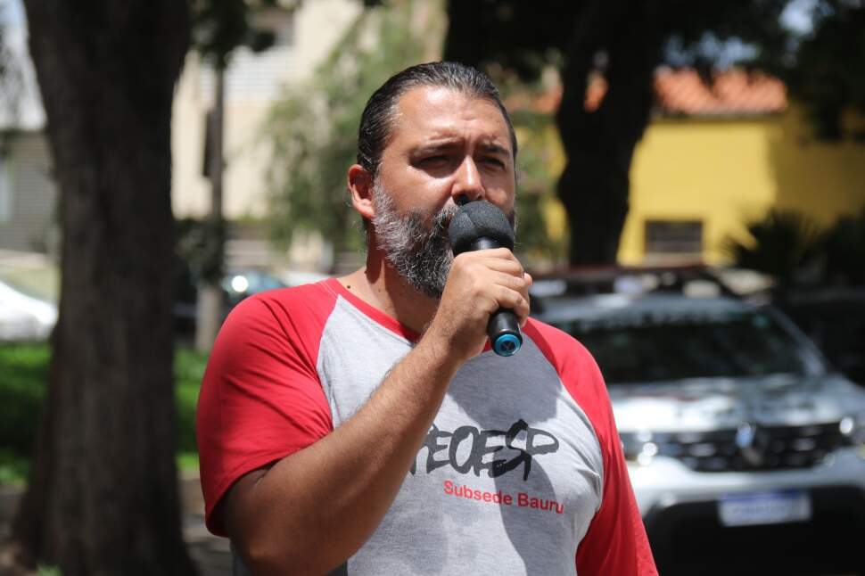 Professor Marcos Chagas, coordenador da subsede de Bauru da Apeoesp (crédito: Bruno Freitas)