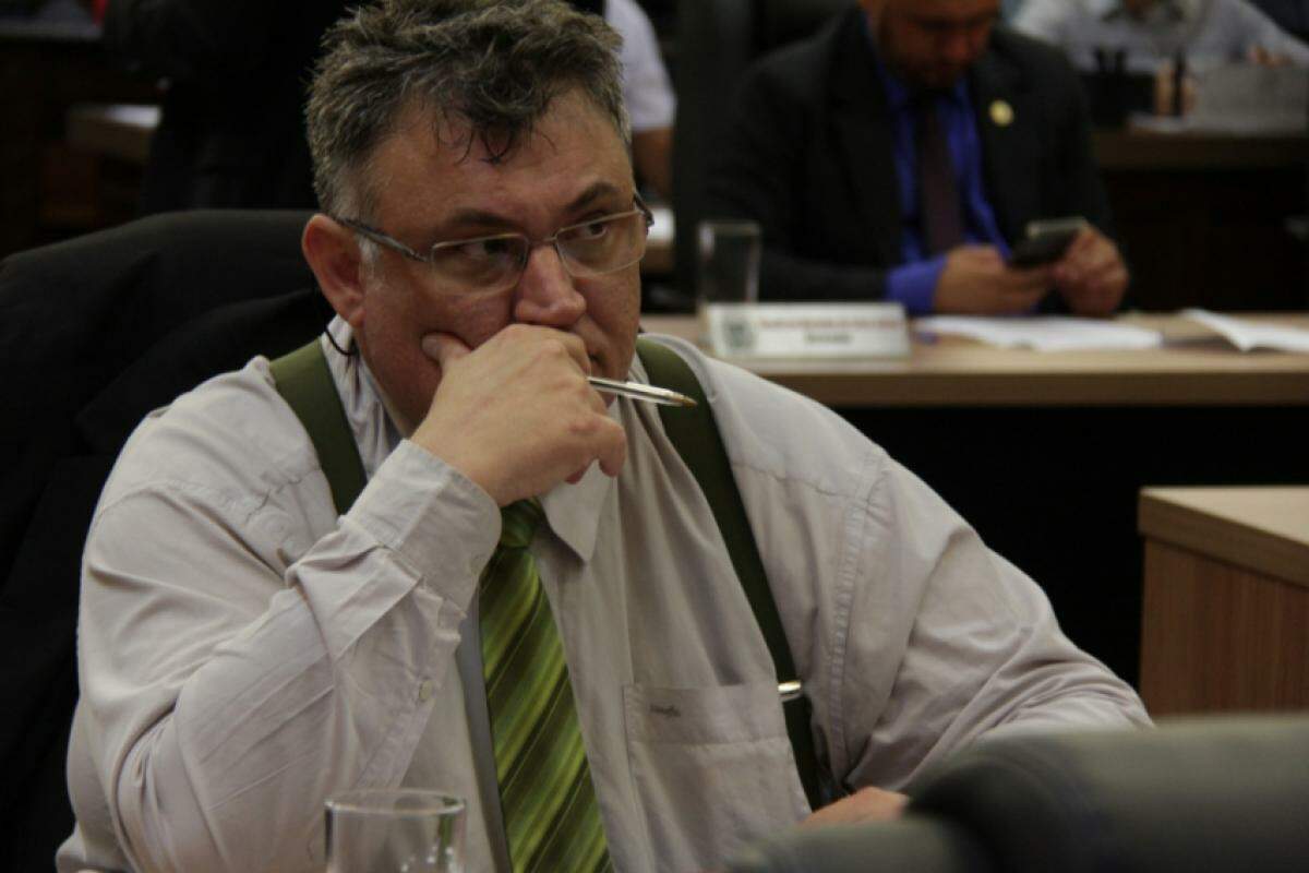 O vereador Eduardo Borgo (Novo), relator do PL da Concessão na Comissão de Meio Ambiente, na Câmara Municipal de Bauru