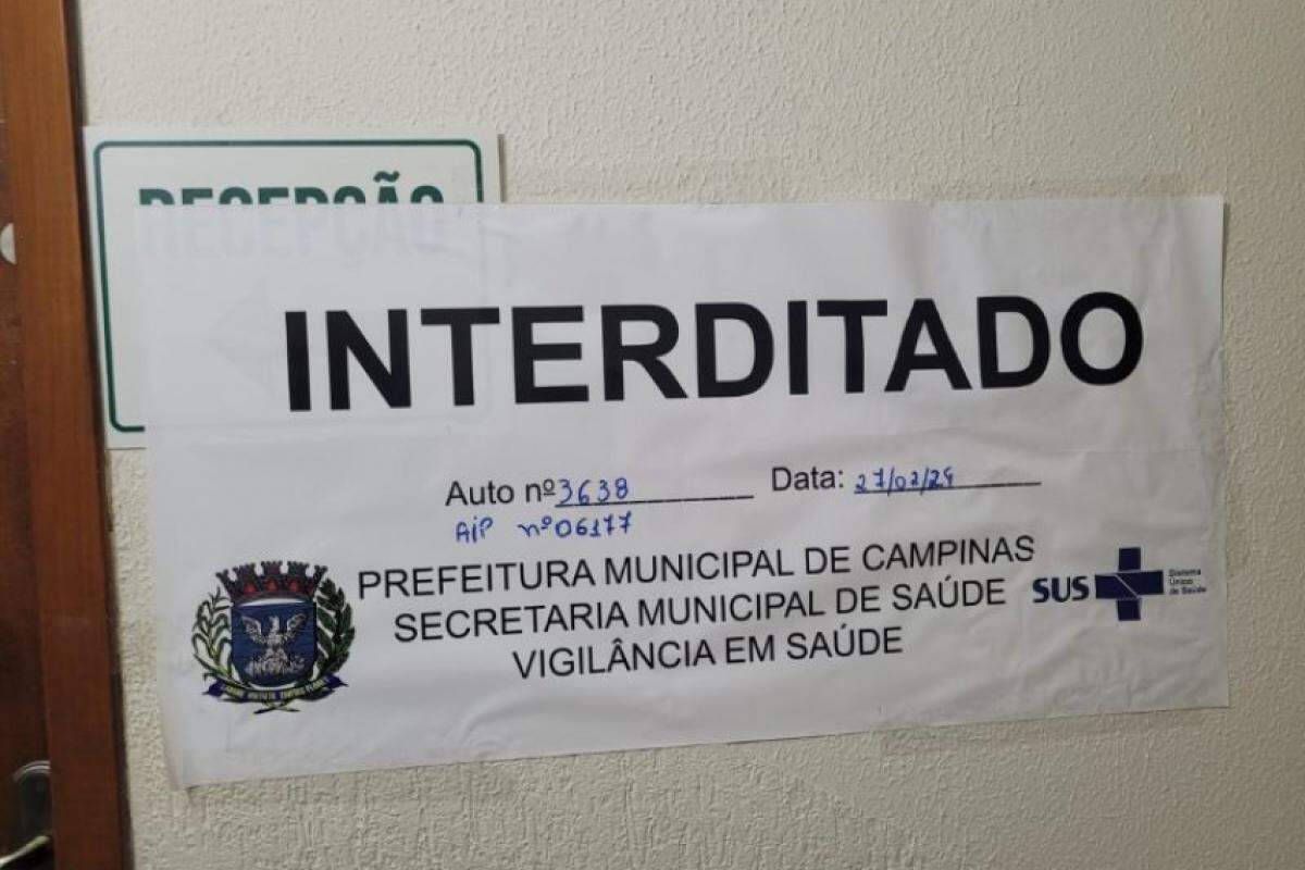 Local foi interditado pela Vigilância Sanitária 