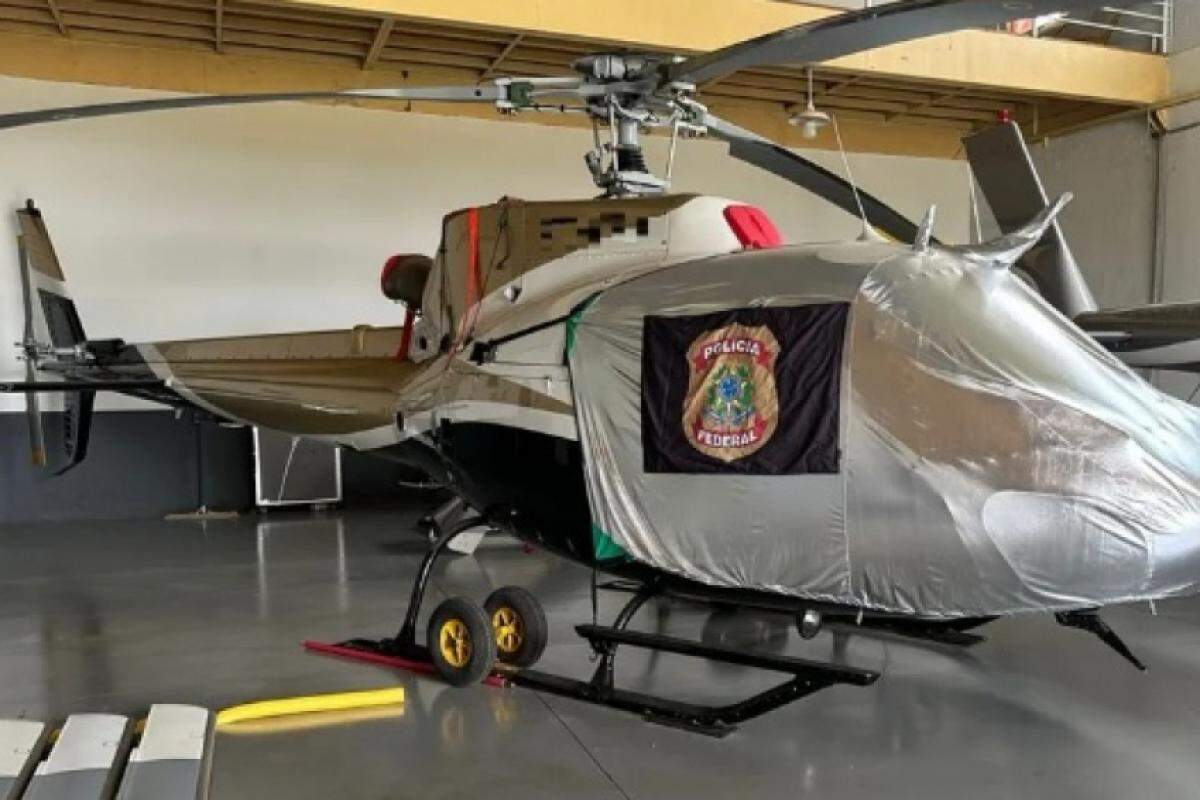 Helicóptero avaliado em R$ 10 milhões foi apreendido durante as investigações pela Polícia Federal