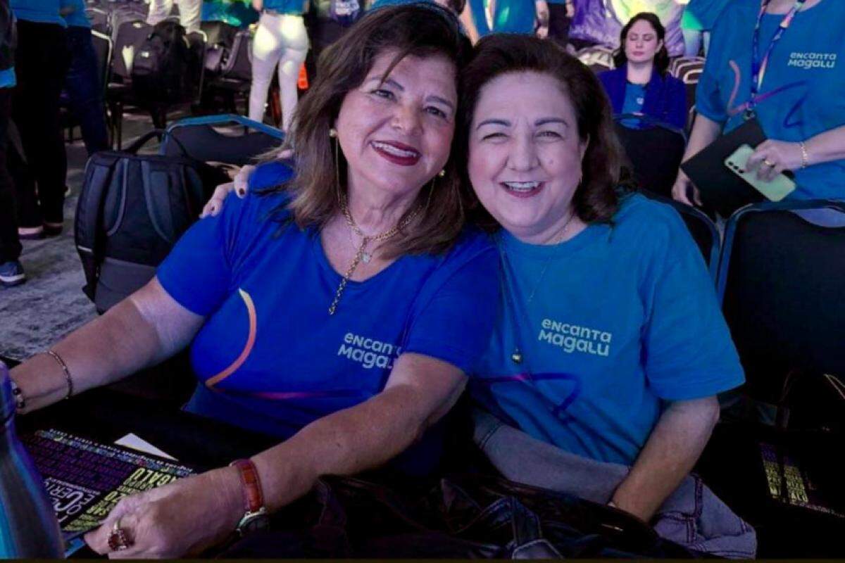 Presidente do Conselho Magalu, Luiza Helena Trajano, com a empresária e amiga Dora Bittar durante o “Posicionamento 2024”