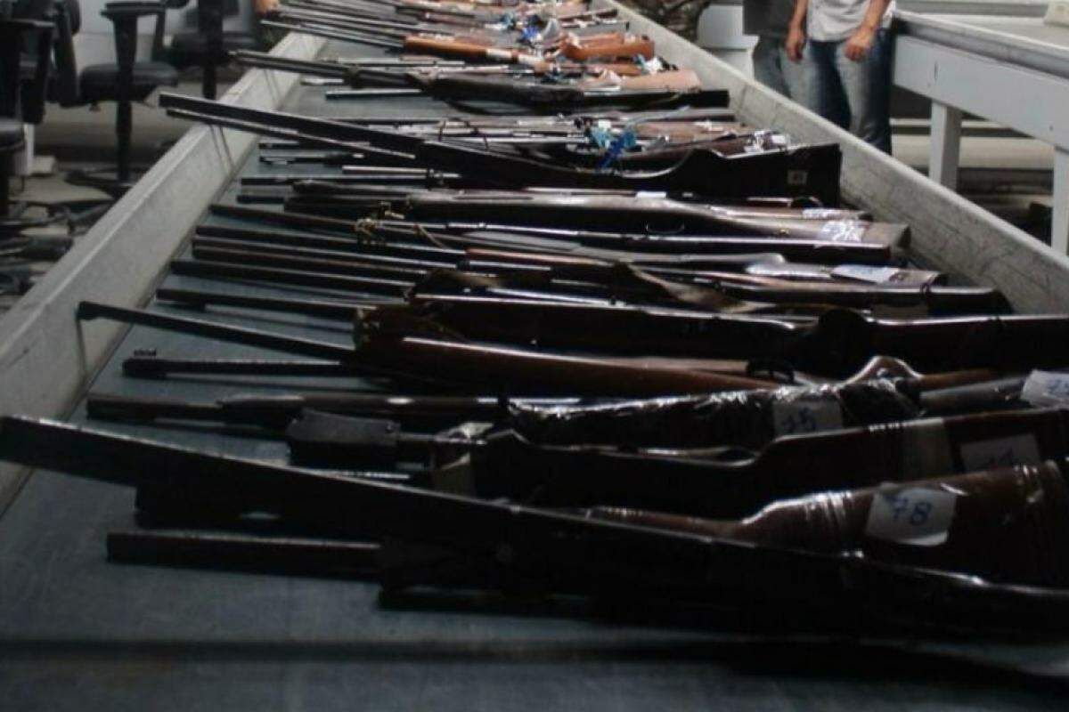 Armas apreendidas na região de Taubaté