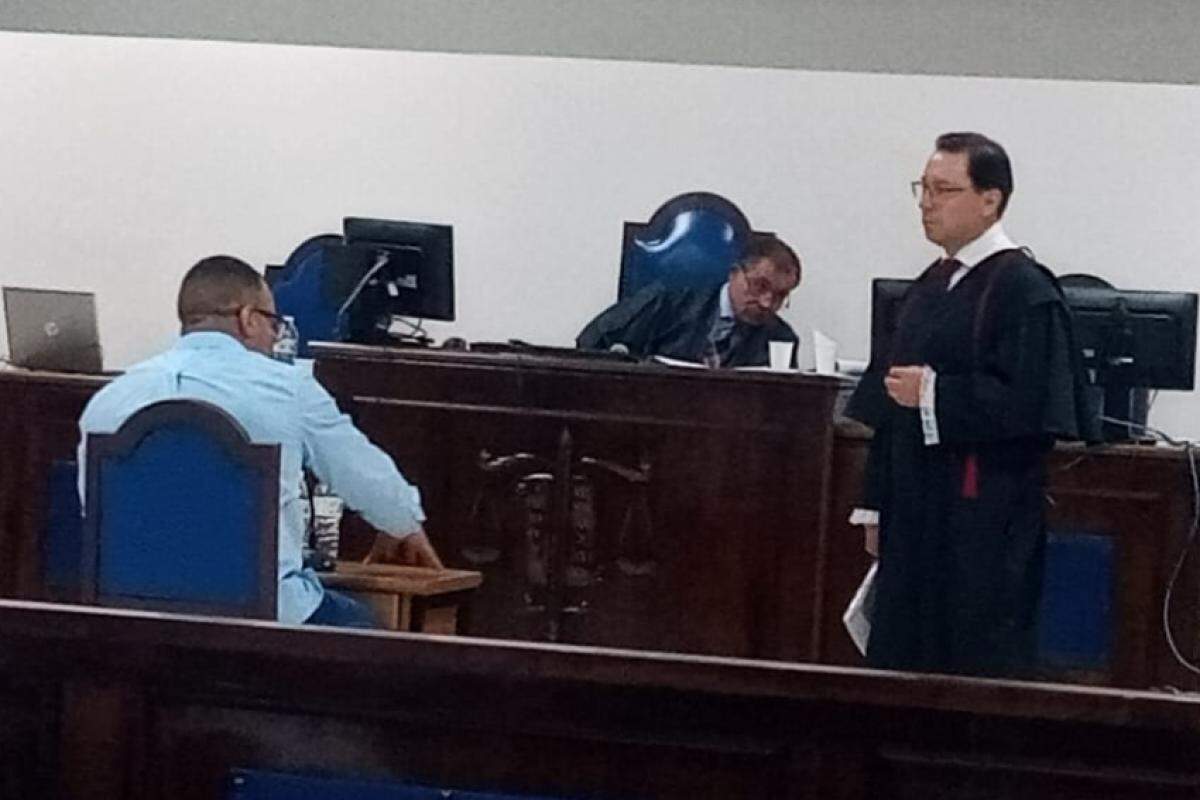 Douglas da Silva Teixeira durante julgamento no Fórum de Franca