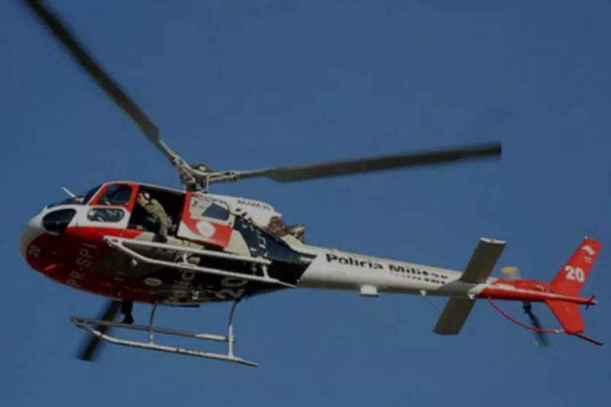 Helicóptero Águia foi acionado para o resgate 