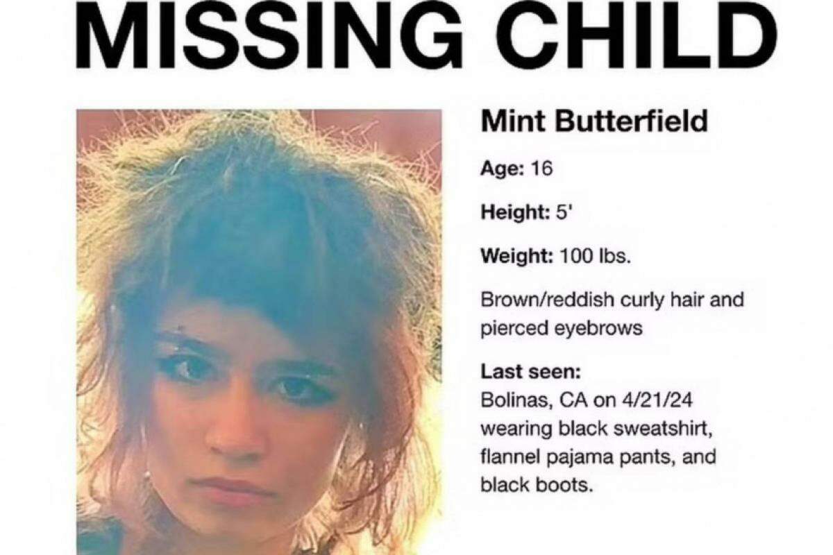 Mint Butterfield foi vista pela última vez no domingo (21) à noite