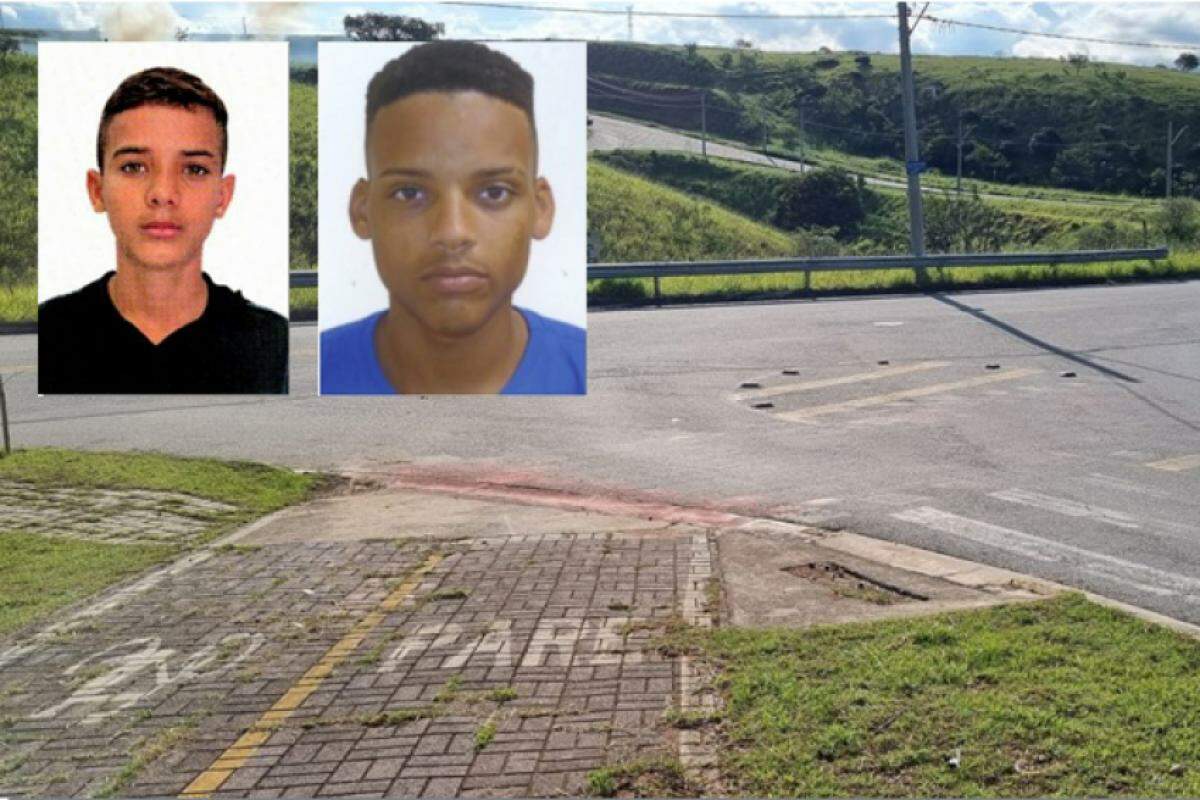 Local do crime e os dois indiciados: Marcos Antonio (esq.) e Rafael Bonifácio (foragido)