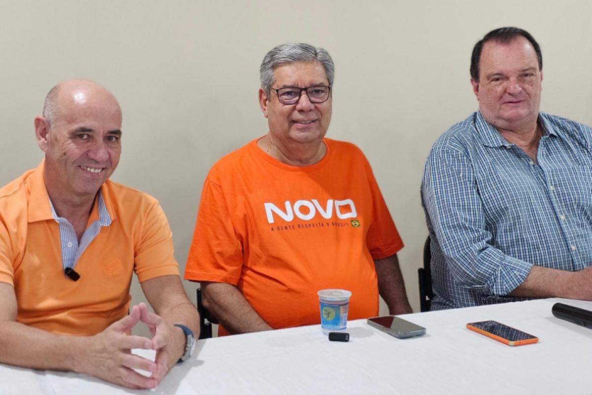 Meira, Clemente e o presidente estadual do Novo Ricardo Alves