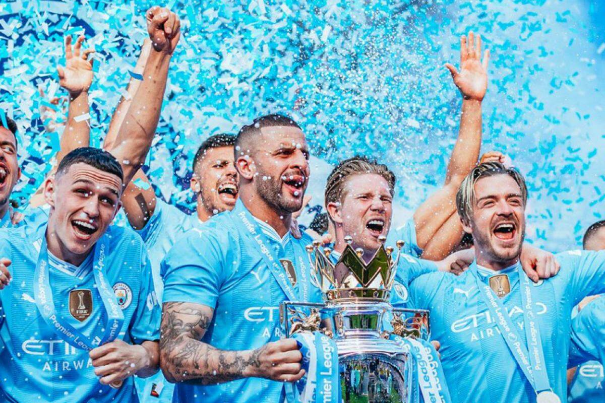O Manchester City levou o título da Premier League neste domingo