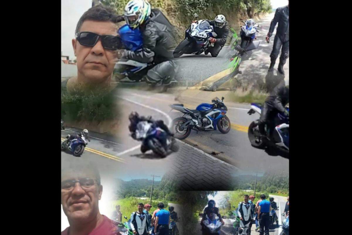 Painel com imagens de Juarez e motos publicado por ele nas redes sociais