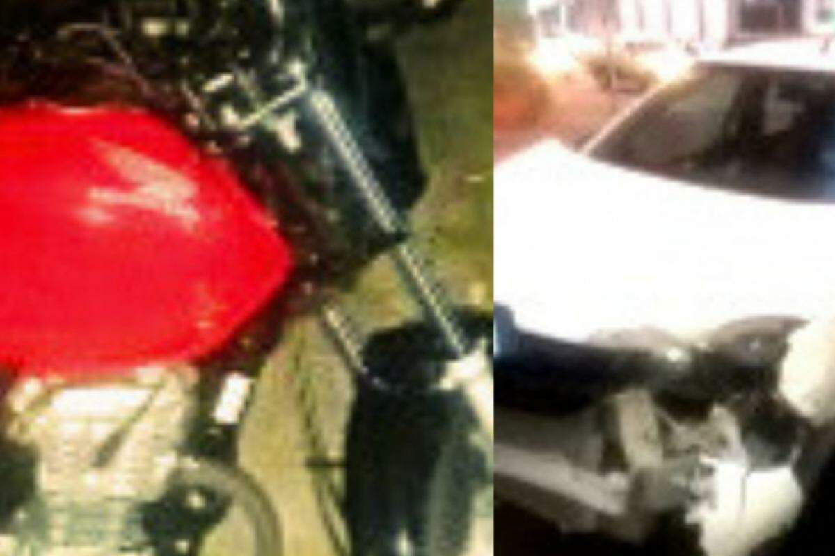 Uma motocicleta Honda e um Renault Clio se envolveram no acidente em Piraciaba