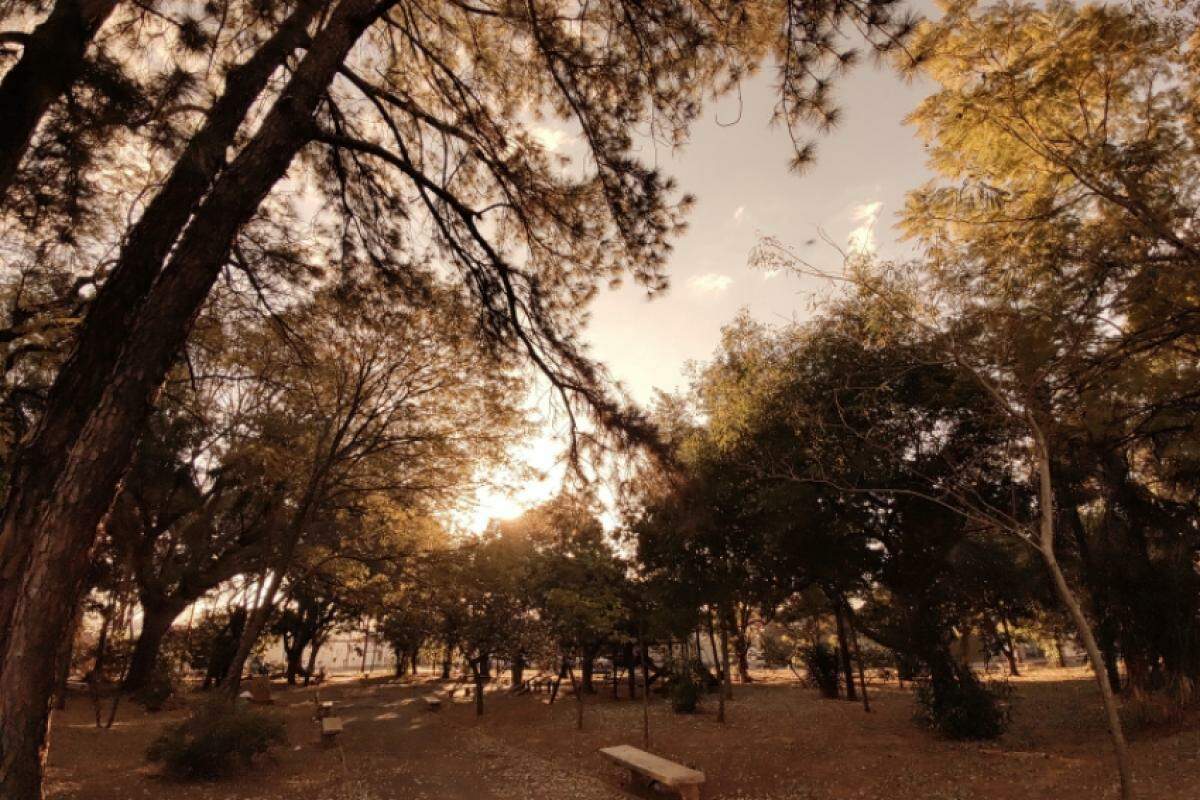 Início do inverno na Praça Luiz Zuiani, em Bauru