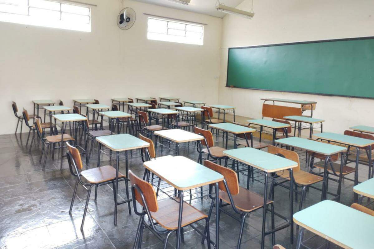 Sala de aula em escola da rede municipal de Taubaté