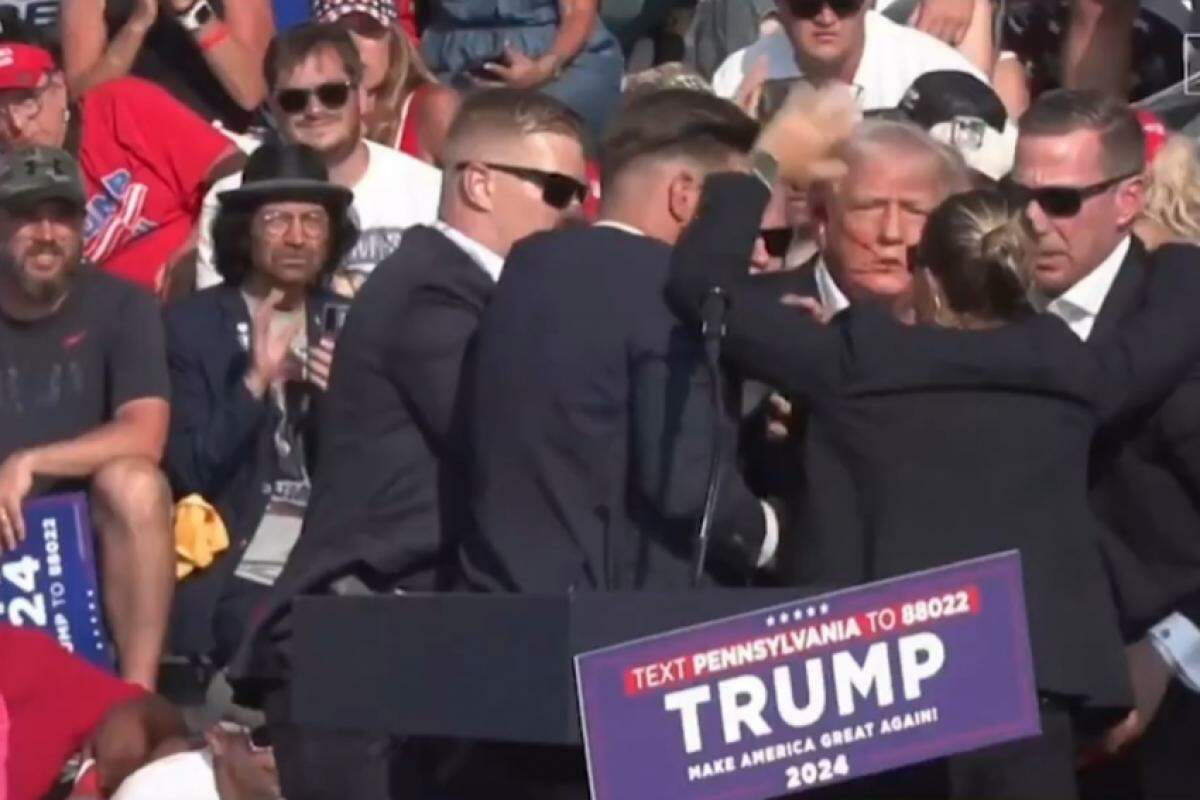 Trump é retirado do palco do comício após os tiros