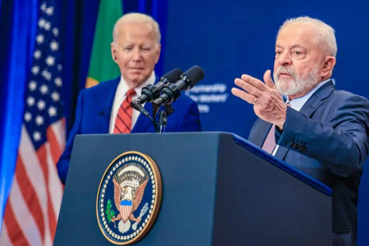 Lula e Joe Biden em Nova York, em 2023