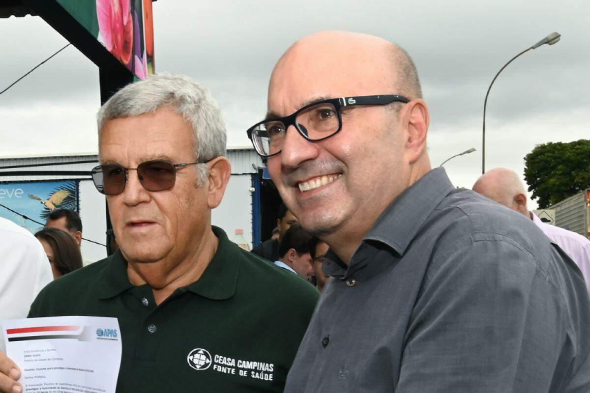 Valter Greve e Dário Saadi no aniversário de 49 anos da Ceasa