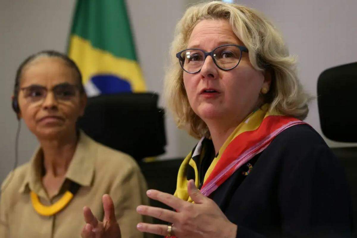 Svenja Schulze com a ministra do Meio Ambiente e Mudança do Clima, Marina Silva