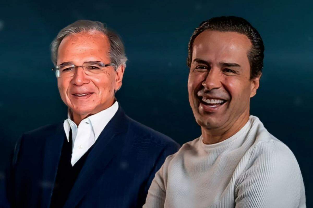 Palestrantes Paulo Guedes e Ricardo Nunes, da Ricardo Eletro, respectivamente