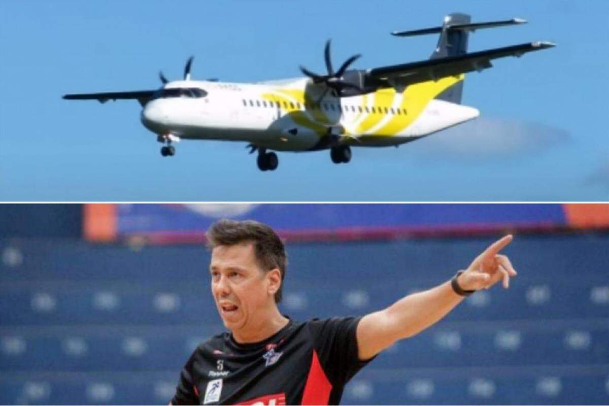 O avião da Voepass que caiu em Vinhedo e o técnico Helinho Garcia