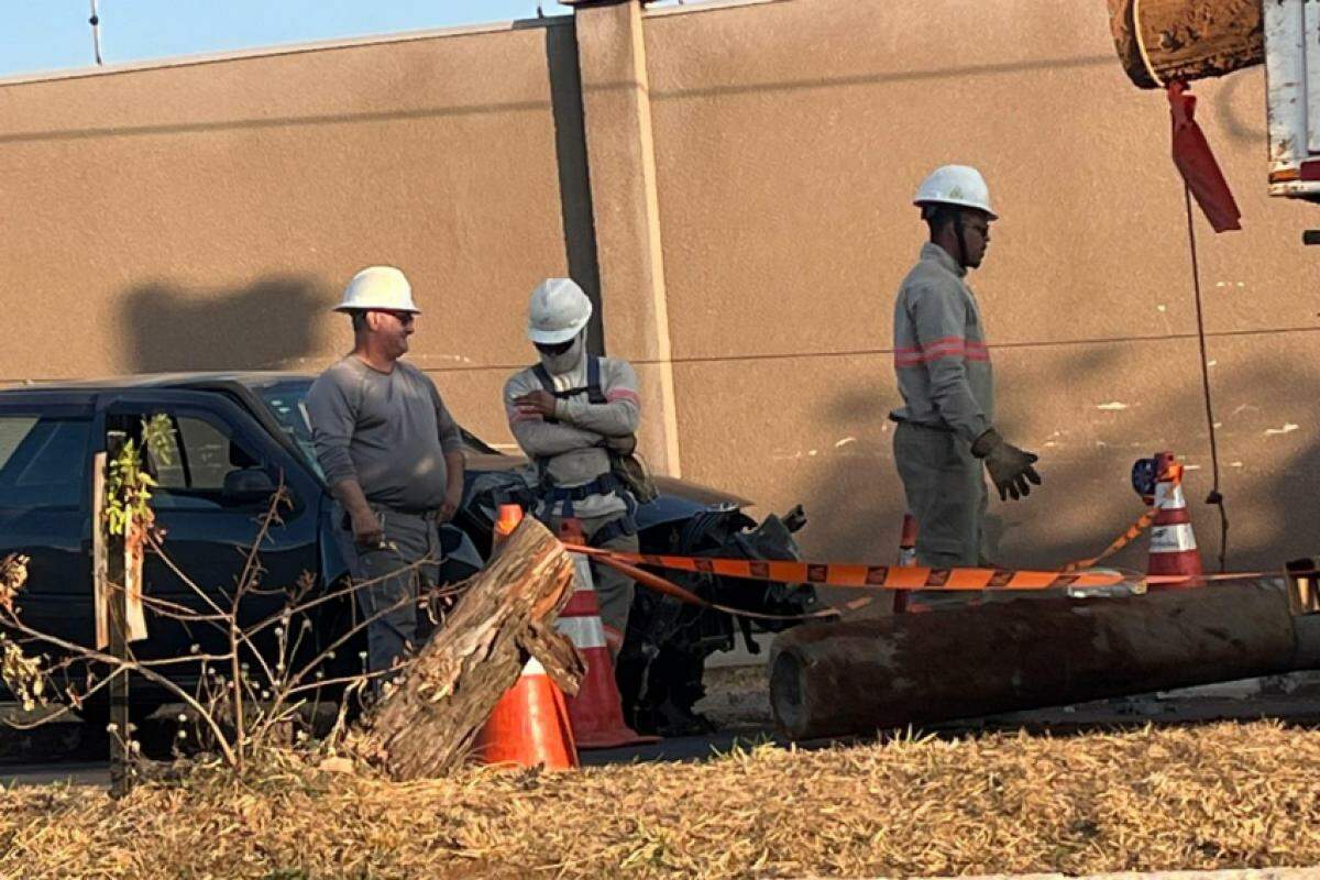 Acidente aconteceu em um trecho da Avenida Adhemar Pereira de Barros