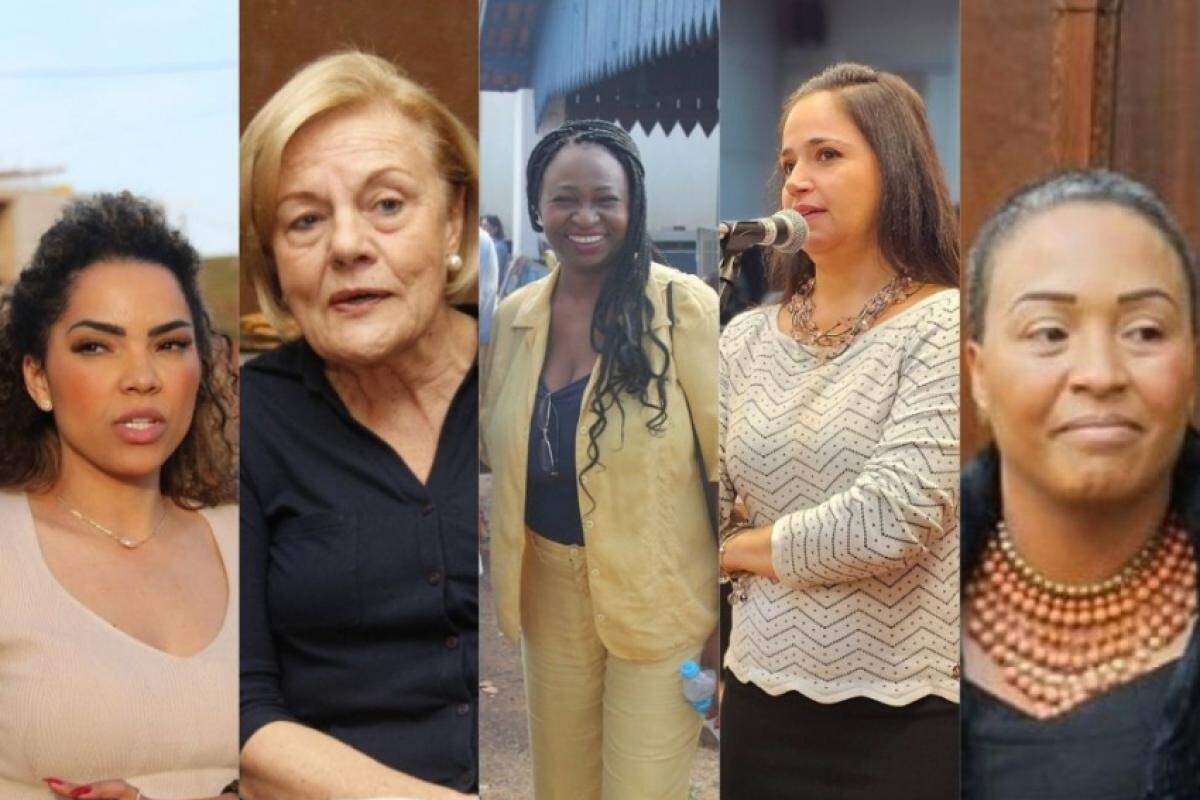 Da esquerda para a direita: Suéllen Rosim, Ana Maria Daibem, Graziela Galvão, Chiara Ranieri e Gislaine A. da Silva