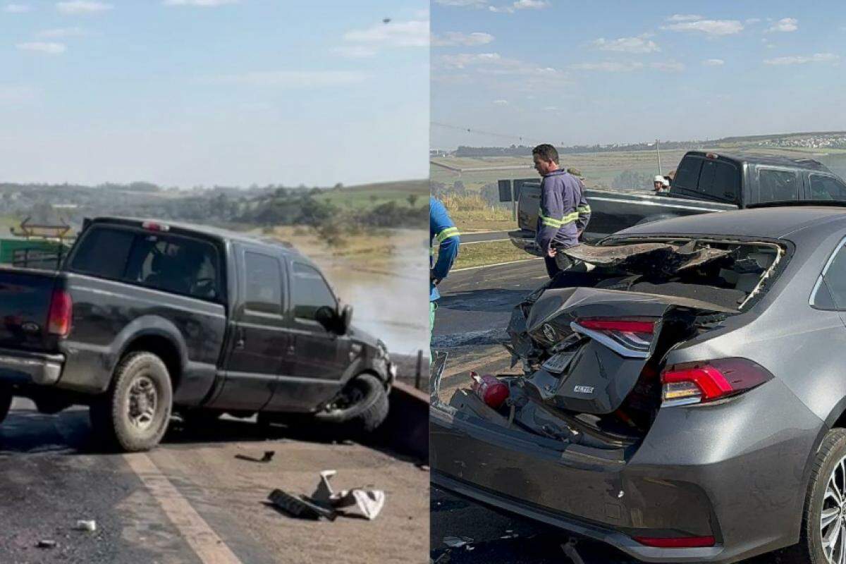 Seis carros se envolveram no acidente na rodovia Piracicaba-Limeira