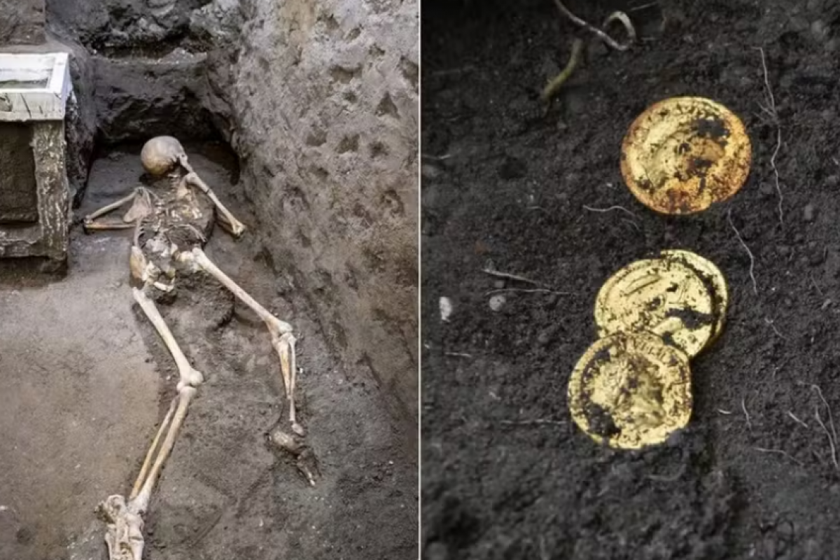 Esqueletos encontrados em Pompeia