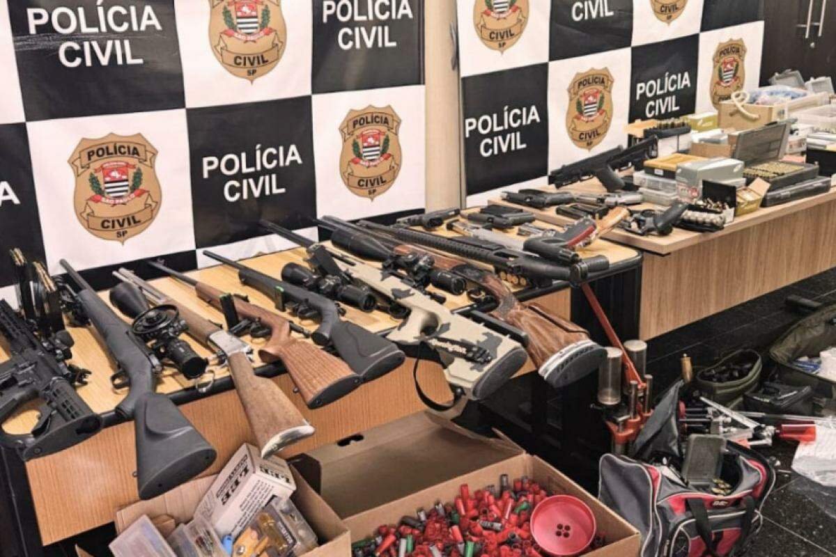 As armas e munições avaliadas em R$ 700 mil foram encontradas pelos policiais da DDM