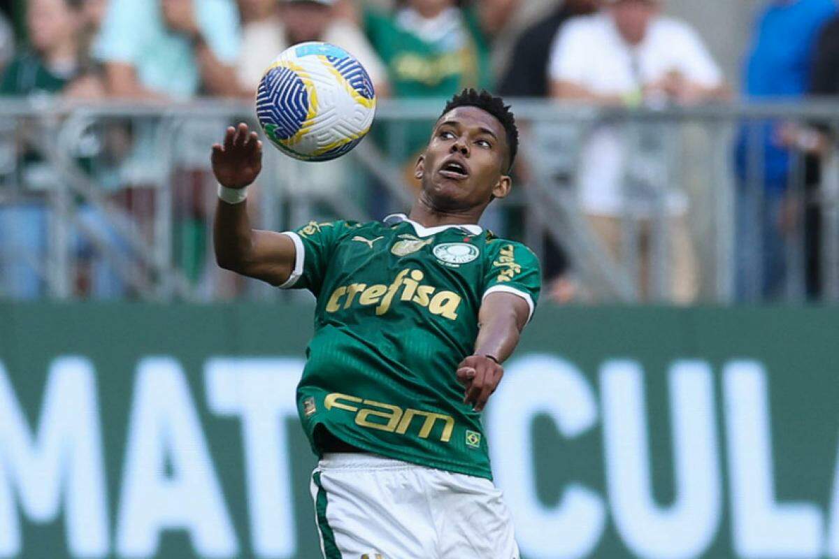 Estevão Willian com a camisa do Palmeiras em partida pelo Campeonato Brasileiro 