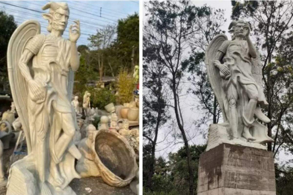 Estátua de Lúcifer finalizada e instalada no santuário