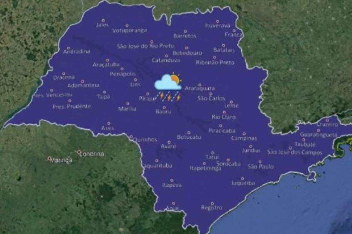 Mapa do radar para este sábado (21)